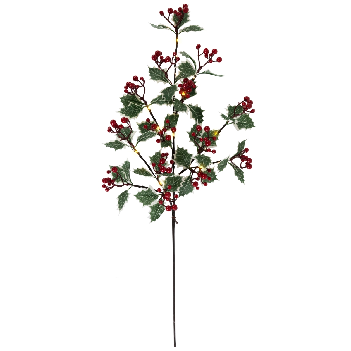 35764766 29 in. Lighted Holly Berry Christmas Pine Spray - Warm White