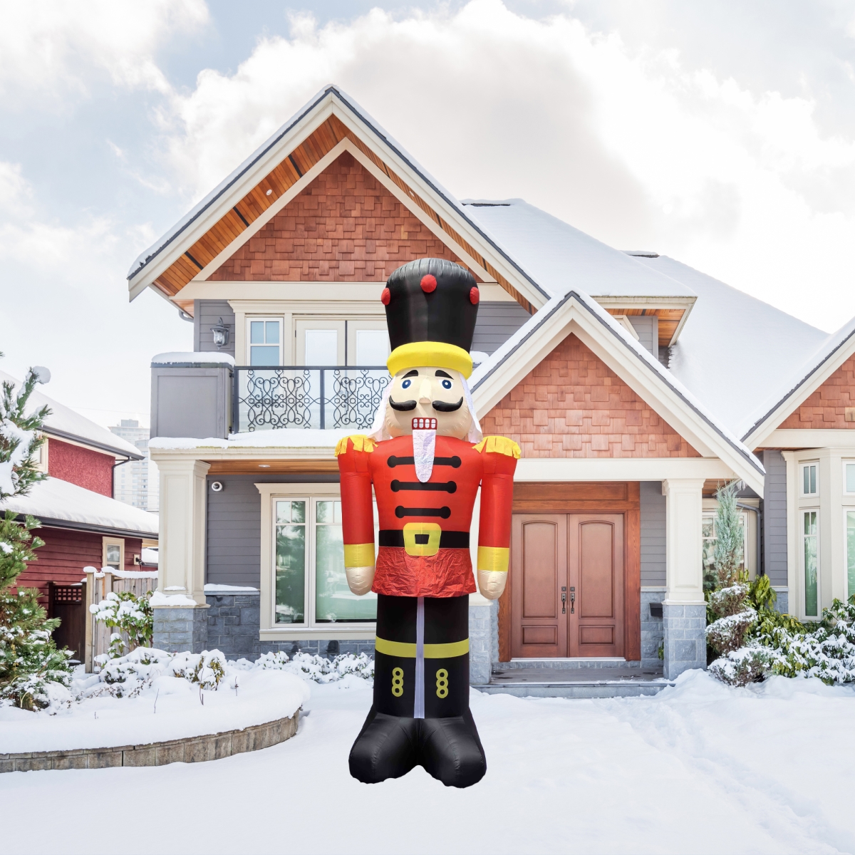 35768205 20 ft. Lighted Inflatable Nutcracker Soldier Outdoor Commercial Christmas Decoration