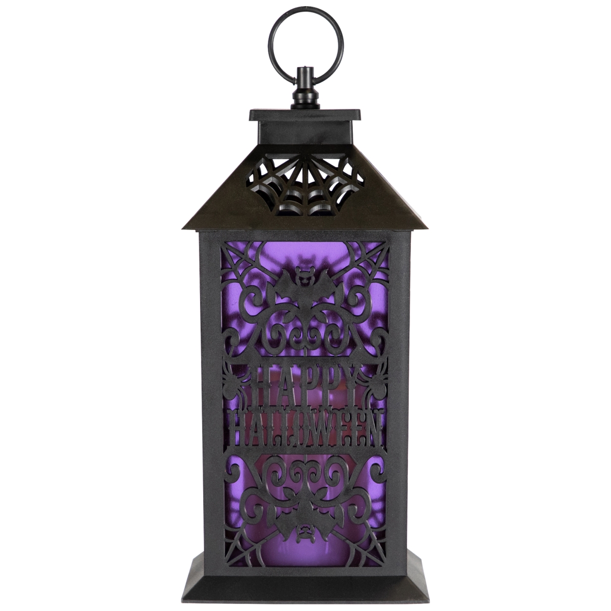 Picture of Northlight 35828729 11 in. LED Lighted Bats Happy Halloween Candle Lantern - Black