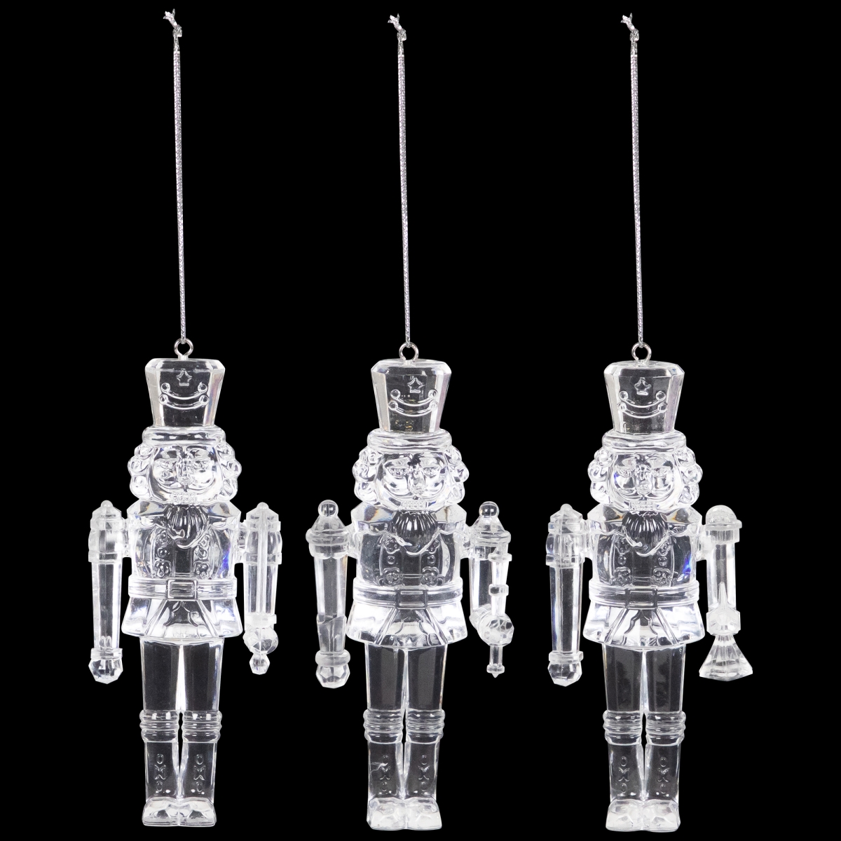Picture of Northlight Seasonal 35771118 5 in. Nutcracker Soldier Acrylic Christmas Ornaments&#44; Clear - Set of 3