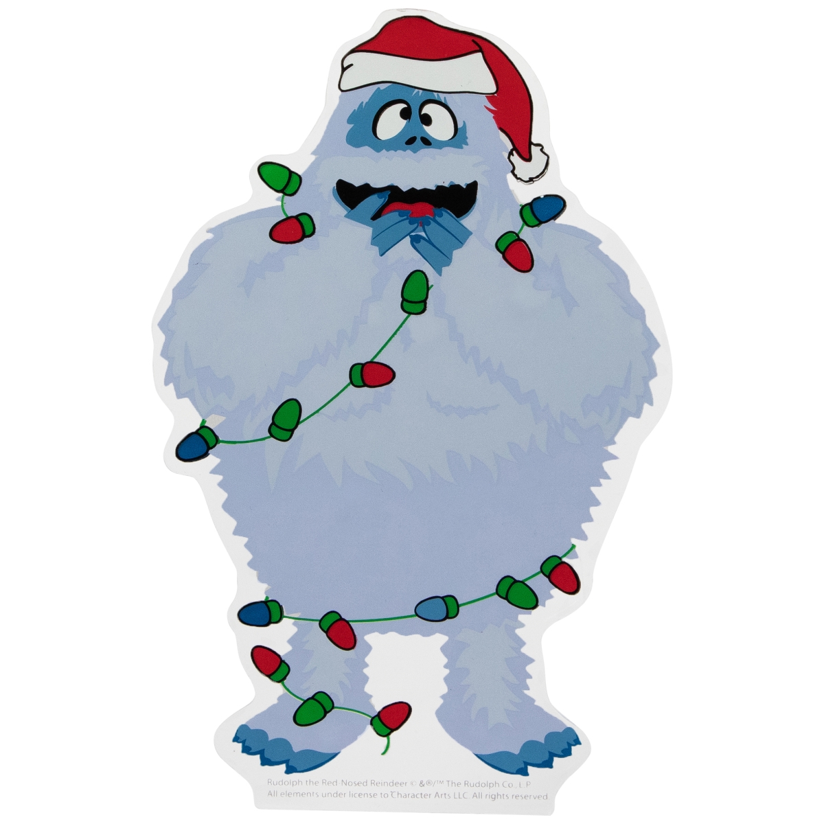 35167027 Bumble Wrapped in Lights Double Sided Christmas Window Cling Decoration