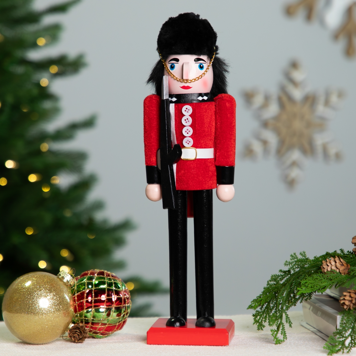 Picture of Northlight Seasonal 32753436 14 in. Royal Guard Christmas Nutcracker Figure&#44; Red & Black