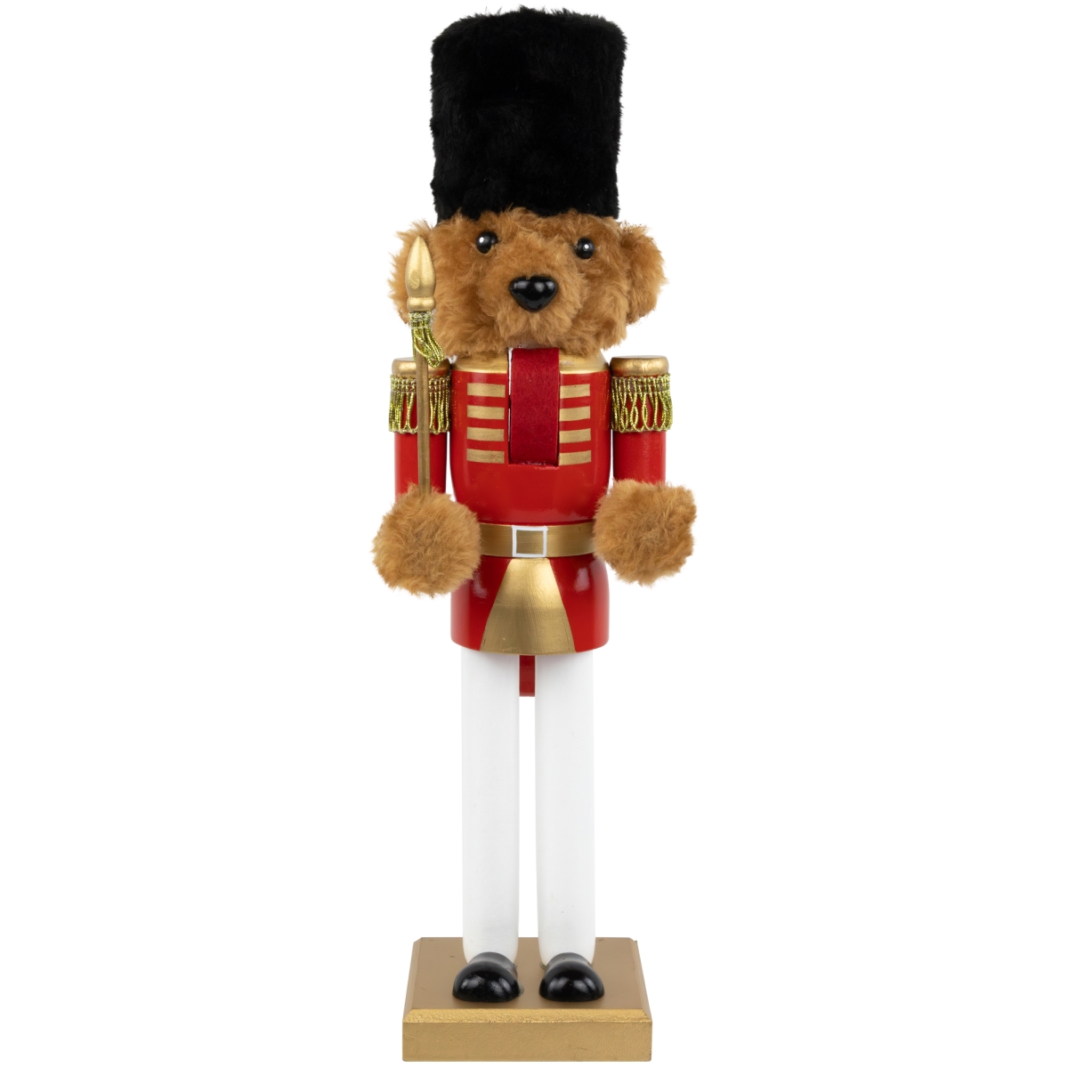 Picture of Northlight Seasonal 35110306 14 in. Plush Teddy Bear Soldier Christmas Nutcracker&#44; Red & Gold