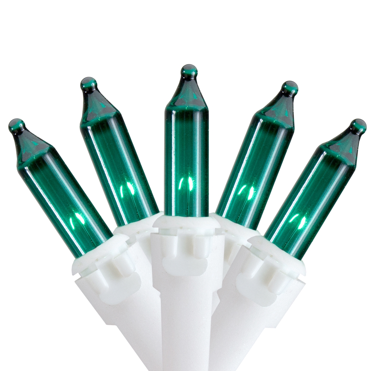 34619203 17.25 ft. Mini Christmas Light Set, Teal, White Wire - 50 Count