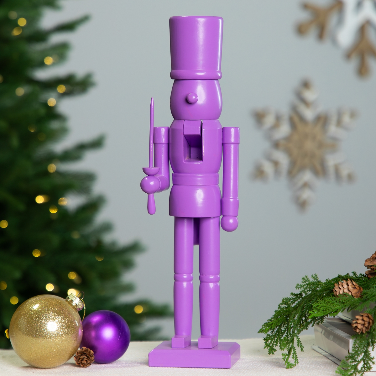 Picture of Northlight Seasonal 35766387 15 in. Nutcracker Soldier with Sword Christmas Figure&#44; Purple