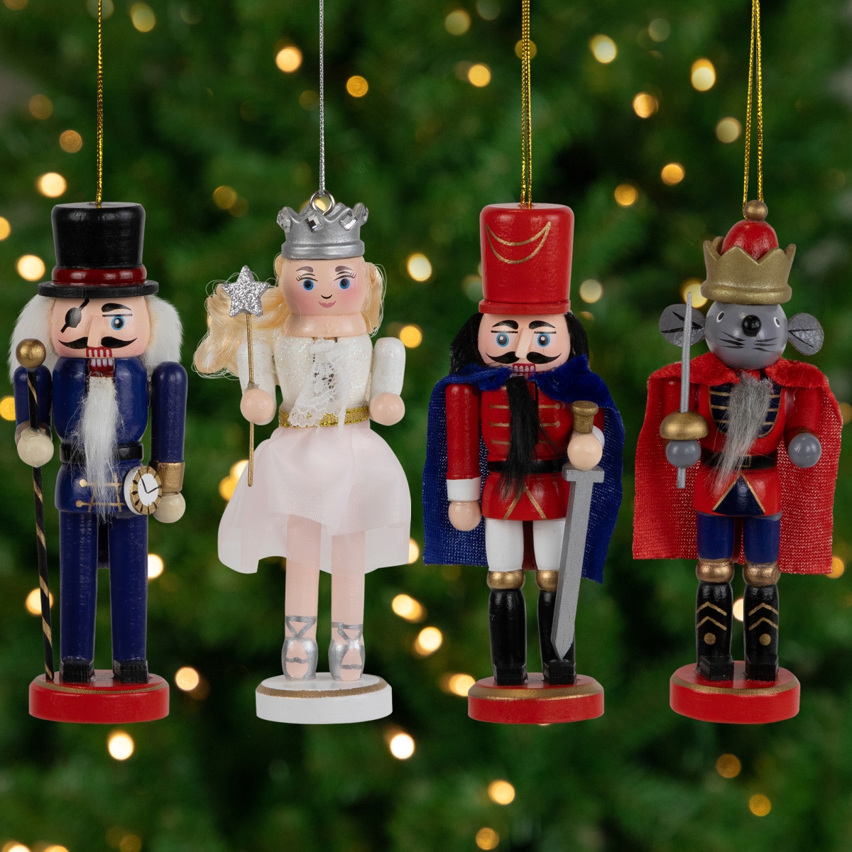 Picture of Northlight Seasonal 35766394 5.25 in. The Nutcracker Suite Christmas Figures&#44; Red & Blue - Set of 4