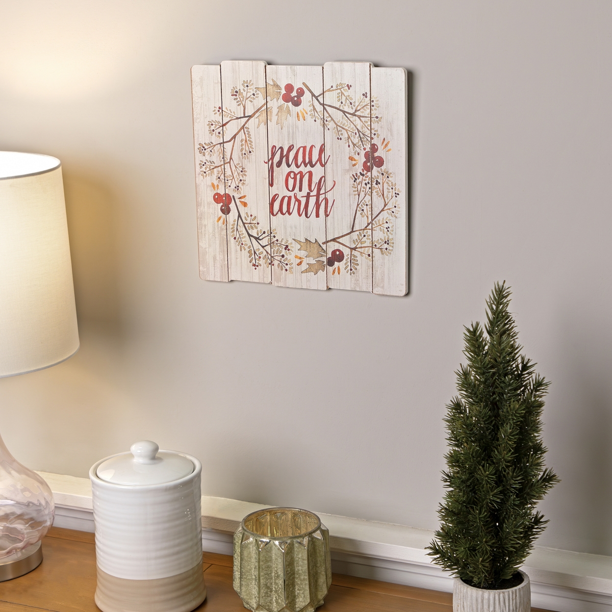 35771122 12 in. Peace on Earth Christmas Wall Sign
