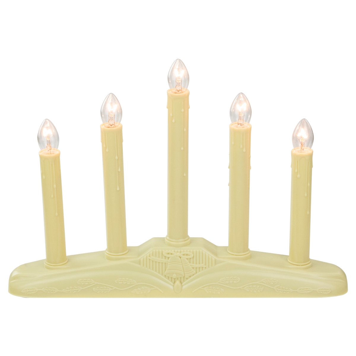 Picture of Northlight 35838585 14.5 in. 5-Lights Christmas Chandelier on Holly Berry & Bell Base Candle Lamp - Set of 4