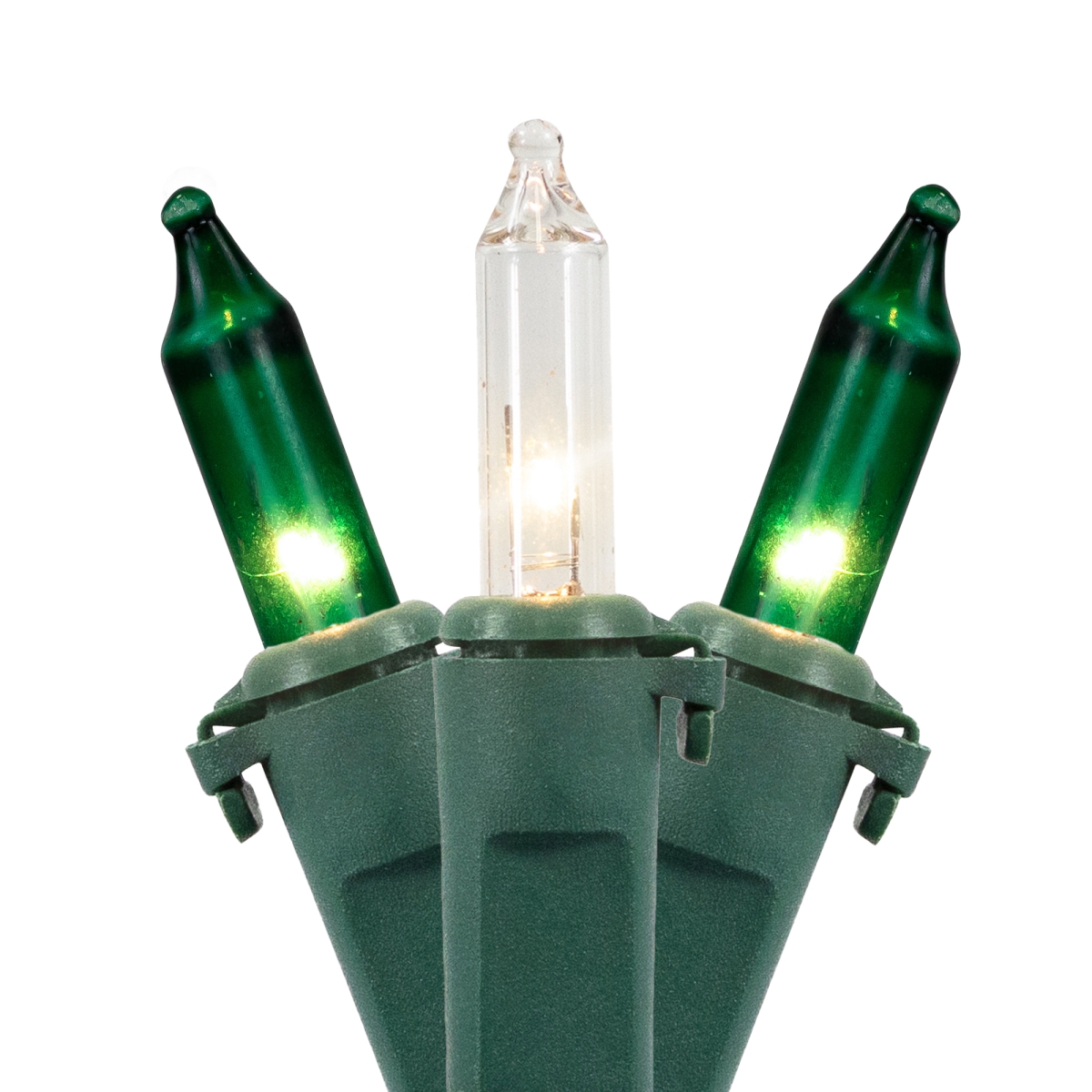 35835325 10 ft. Mini Christmas Light Set - Green & Clear with Green Wire - 50 Count