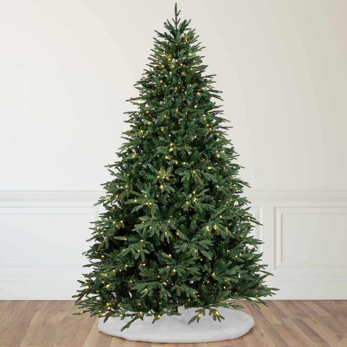 35769343 12 ft. Real Touch Pre-Lit Ashburn Pine Artificial Christmas Tree - Warm White LED