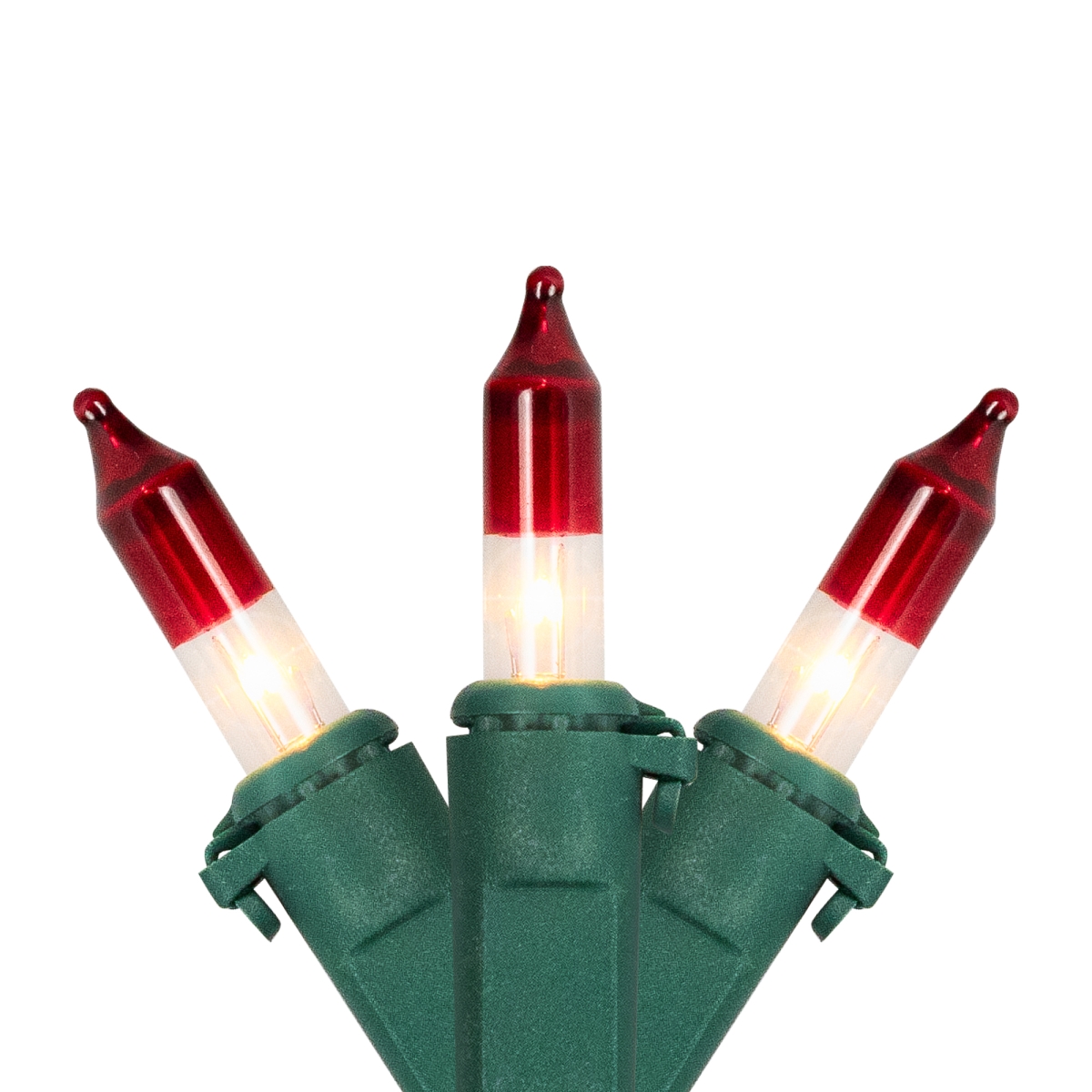 35835463 10 ft. Mini Christmas Light Set - Clear with Red Tips & Green Wire - 50 Count