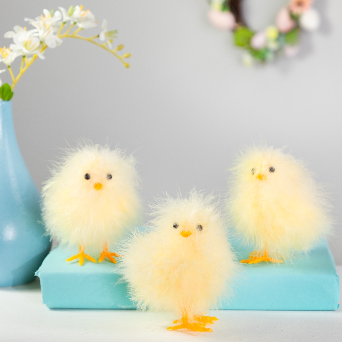 Picture of Northlight 35835329 Furry Chicks Easter Decorations&#44; Yellow - 3.25 in. - Set of 3