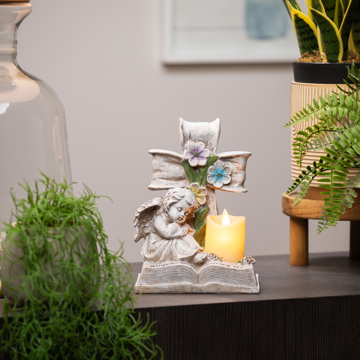 Picture of Northlight 35836026 Angels Walk Among Us Flameless Cherub Candle Holder - 8 in.