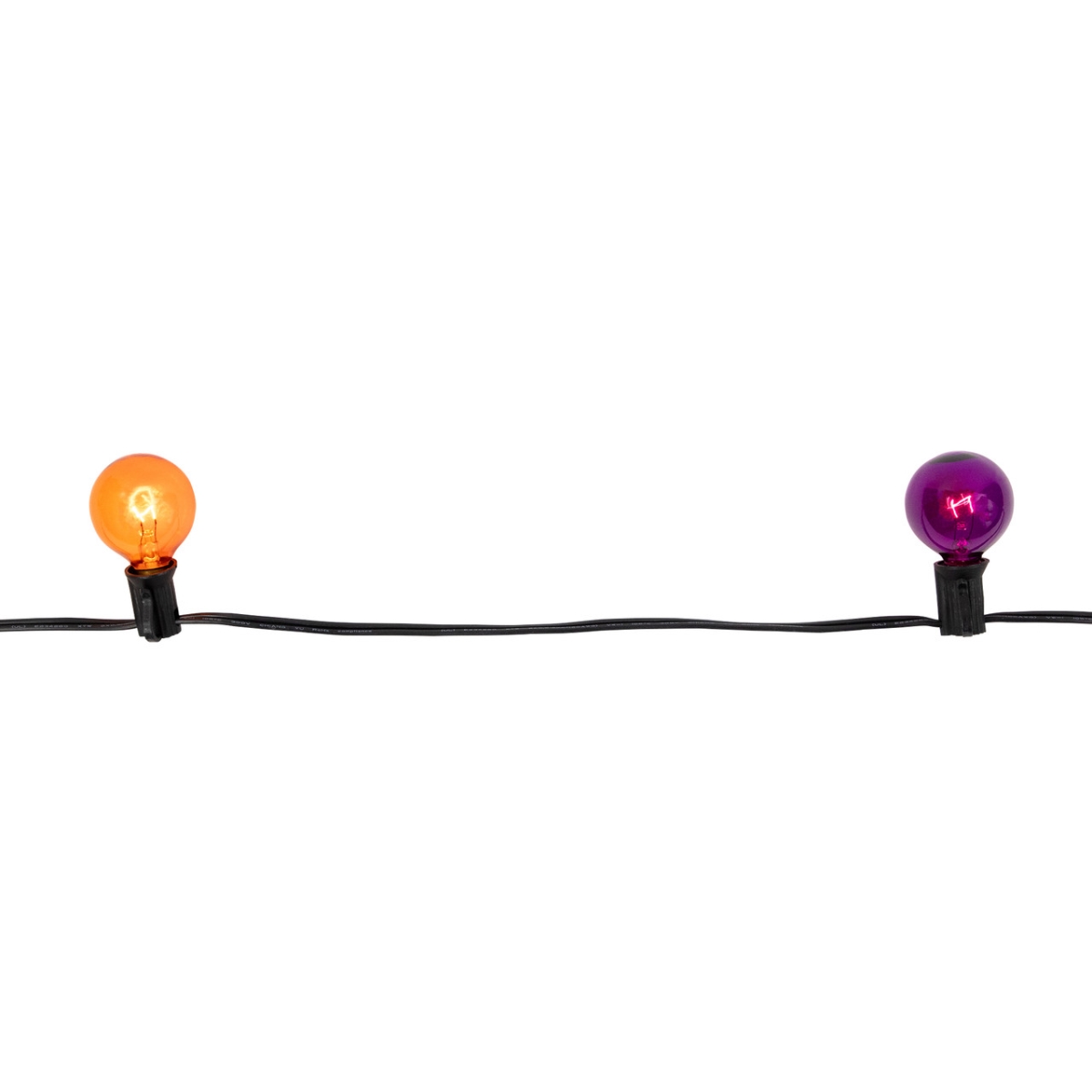 Picture of Northlight 35167278 G40 Globe Christmas Lights for Unisex - Orange & Purple - 9 ft. Black Wire - 10 Count