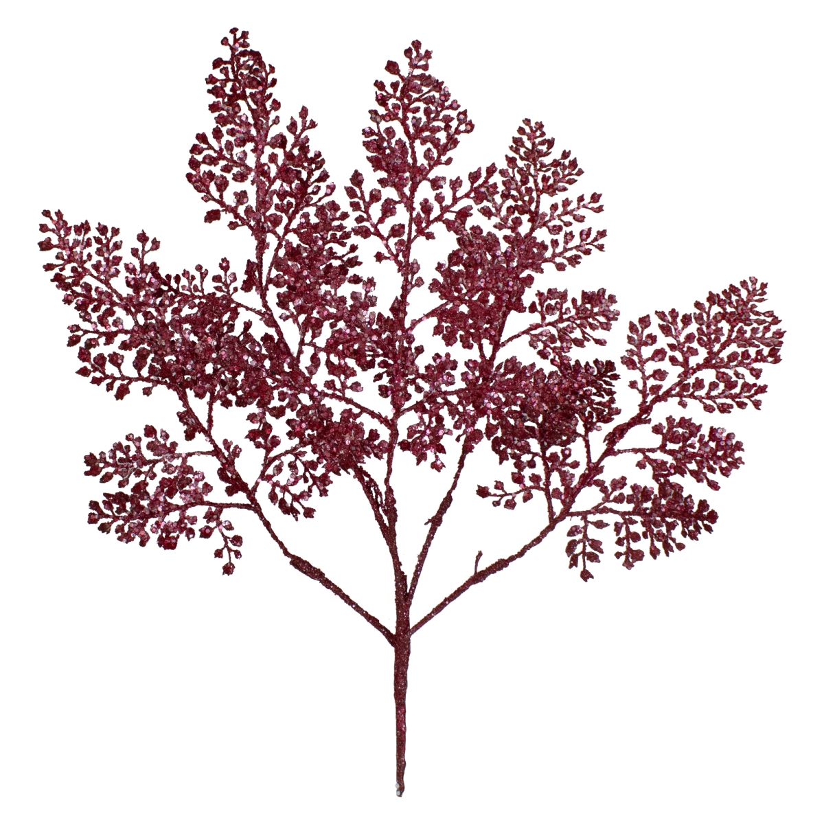 34314310 18 in. Glittered Leaves Artificial Christmas Spray - Deep Pink