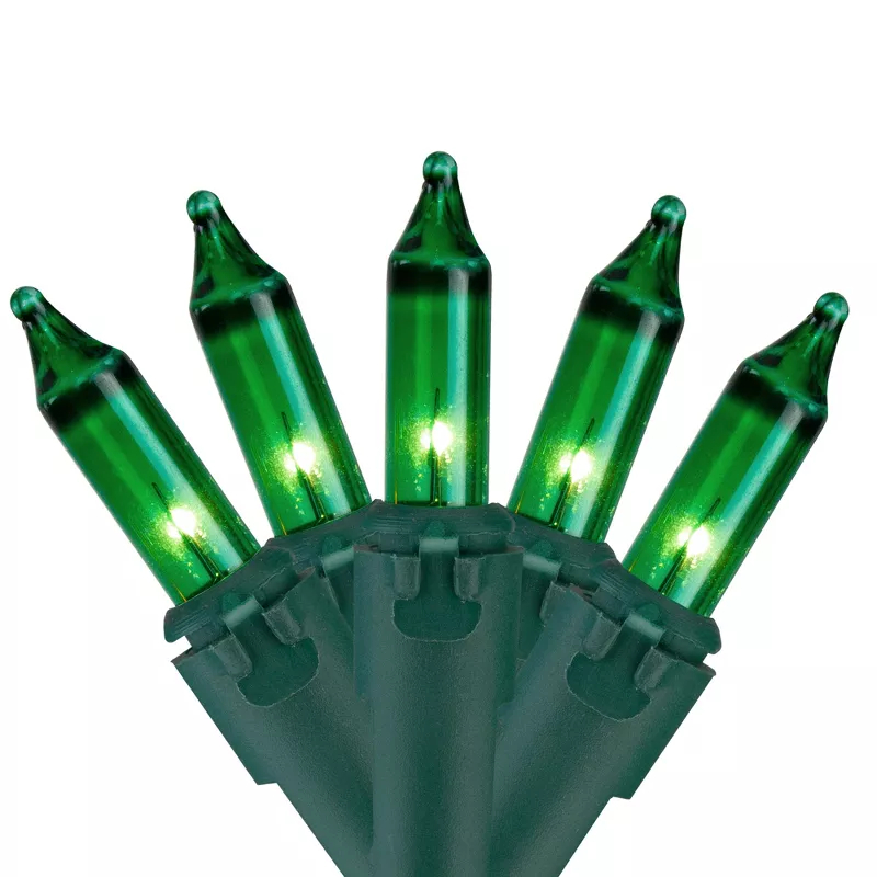 34619184 24.5 ft. Mini Incandescent Christmas Lights with Green Wire - 50 Count