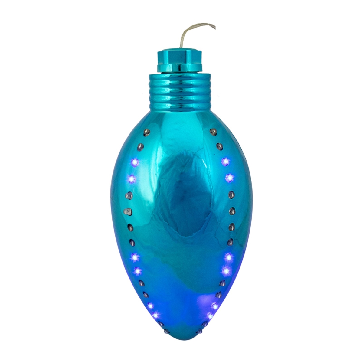33655136 LED Lighted Commercial Multi-Function Christmas Ornament - Blue - 10 in. - Clear Lights