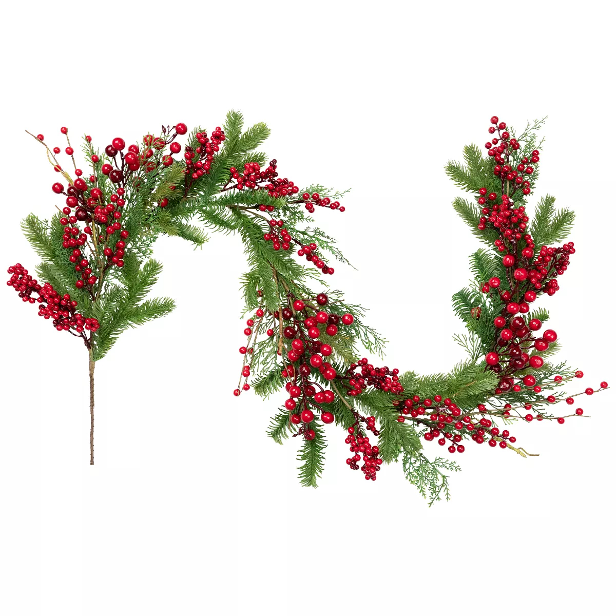 35848825 Cedar Pine & Berries Artificial Christmas Garland - 5 ft. - Unlit - Green