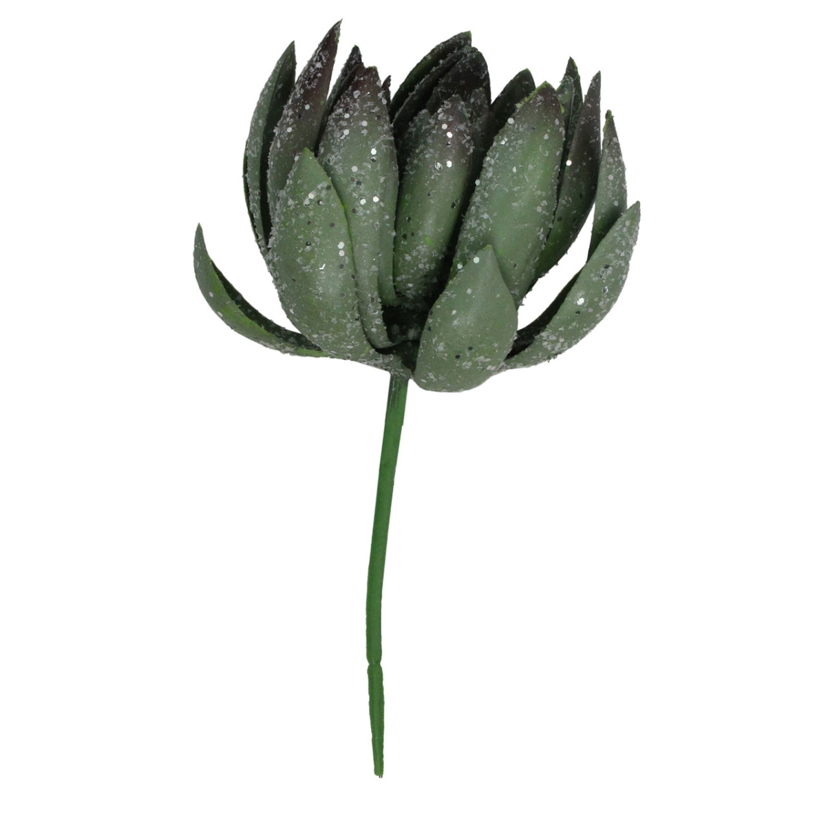 33373108 Glittered Echeveria Artificial Christmas Pick Spray - 8 in. - Green