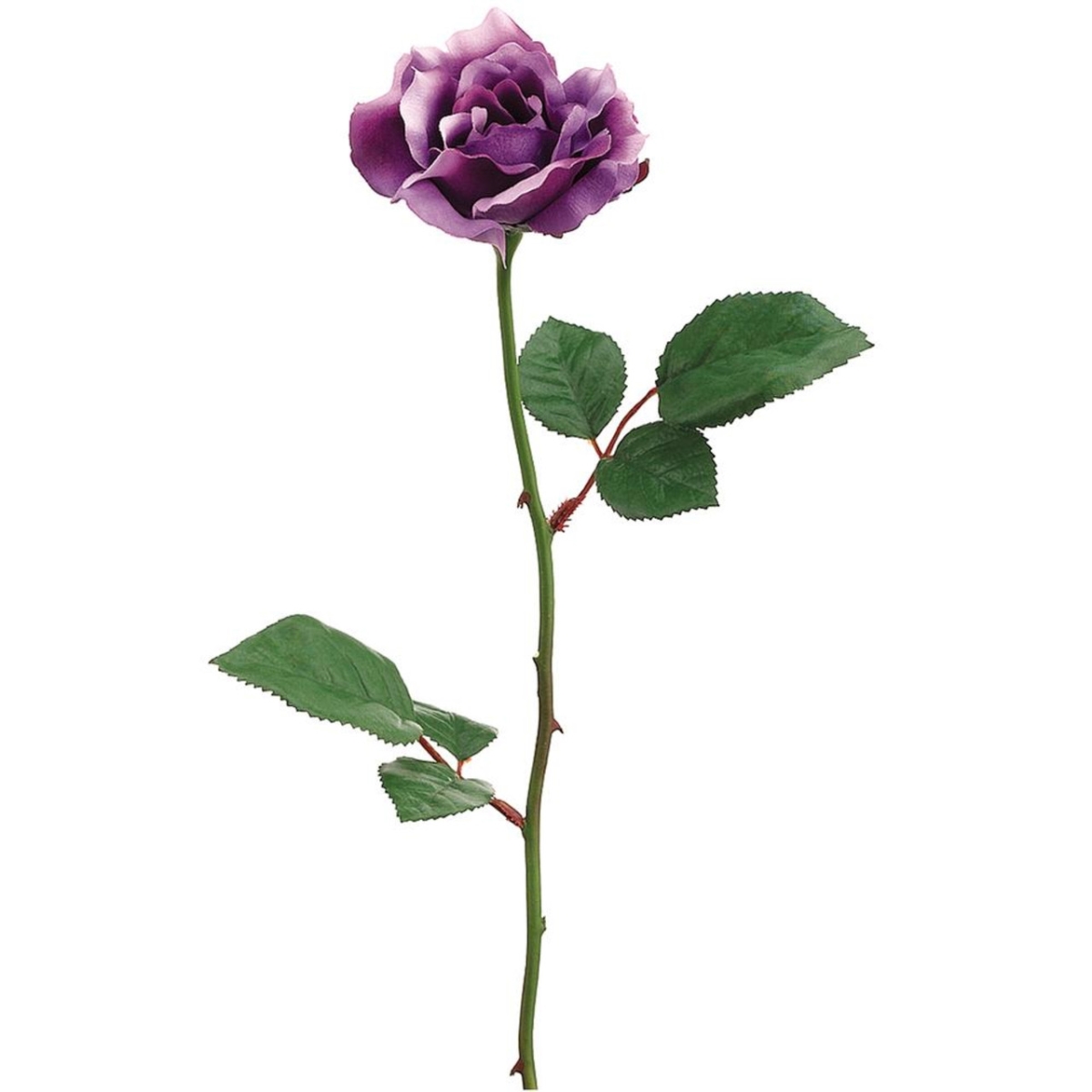 32234374 Long Stem Artificial Blooming Rose Spray - 23 in. - Purple