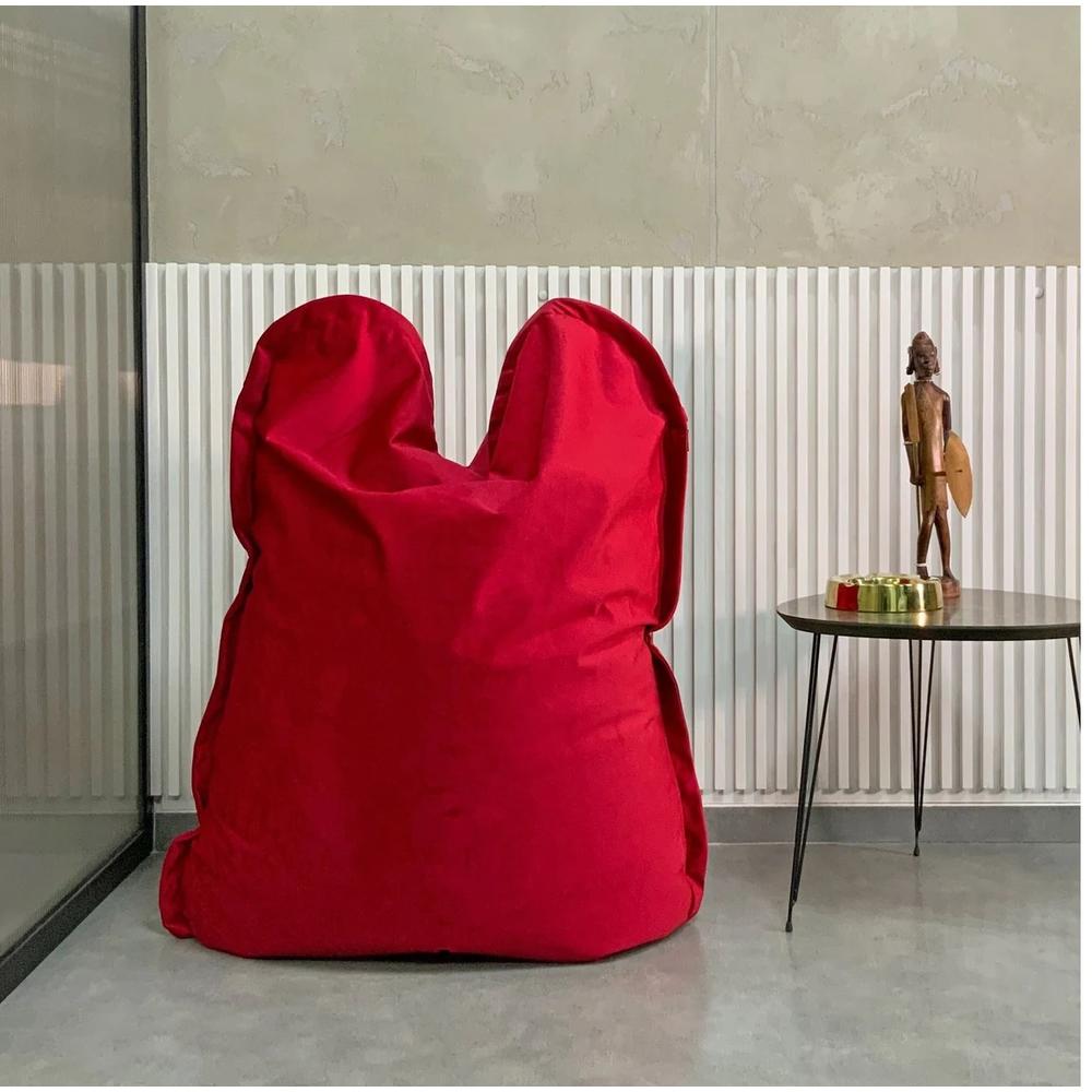 35839294 Mini Velvet Rectangular Bean Bag Cover - 54 x 43 in. - Red