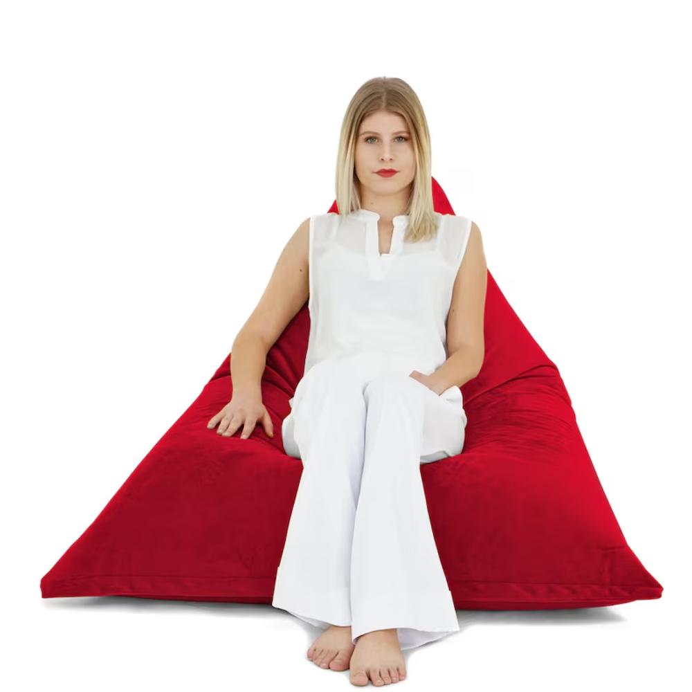 35839418 Large Origami Velvet Bean Bag Cover - 55 x 42 in. - Red