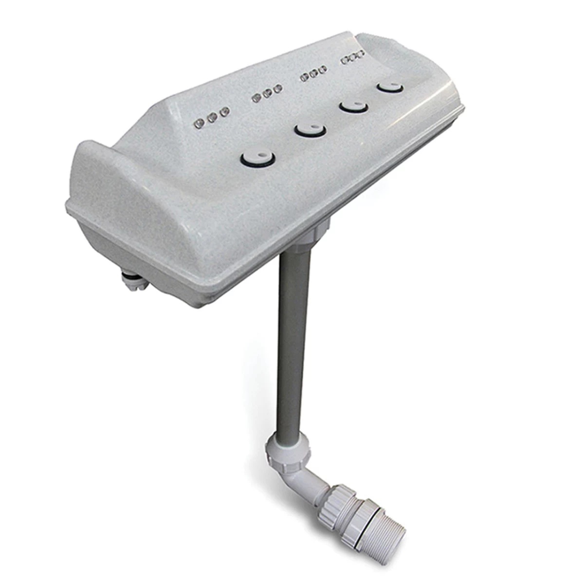 35133829 17 in. LED Lighted Cascade Waterfall Swimming Pool Fountain, White