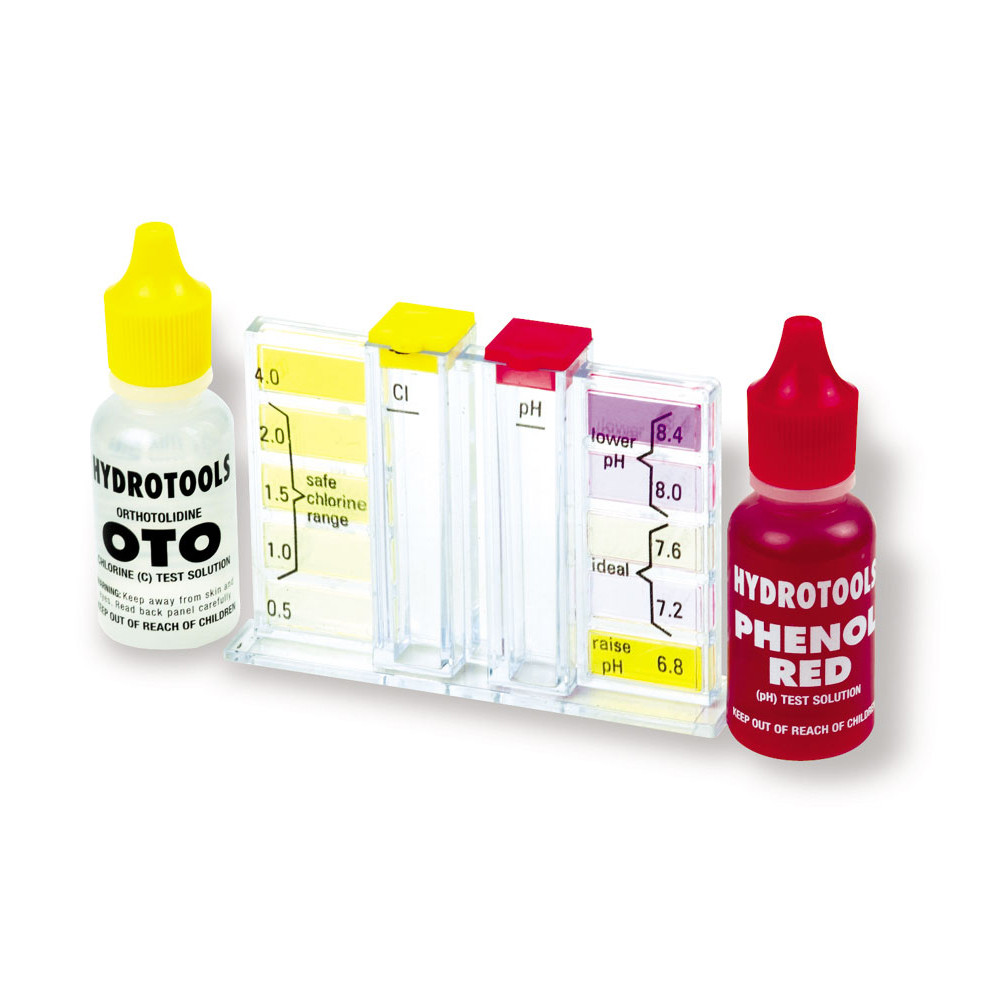 30925346 HydroTools Swimming Pool Test Kit - Test Chlorine Bromine & pH Levels, Yellow