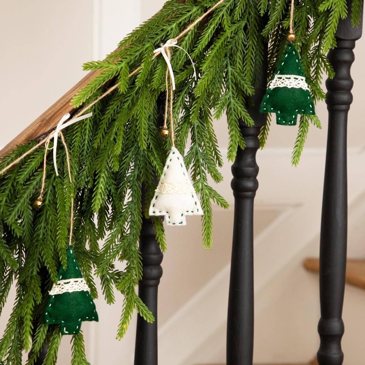 35849004 5.75 ft. Mini Plush Tree with Jingle Bells Christmas Garland, Green