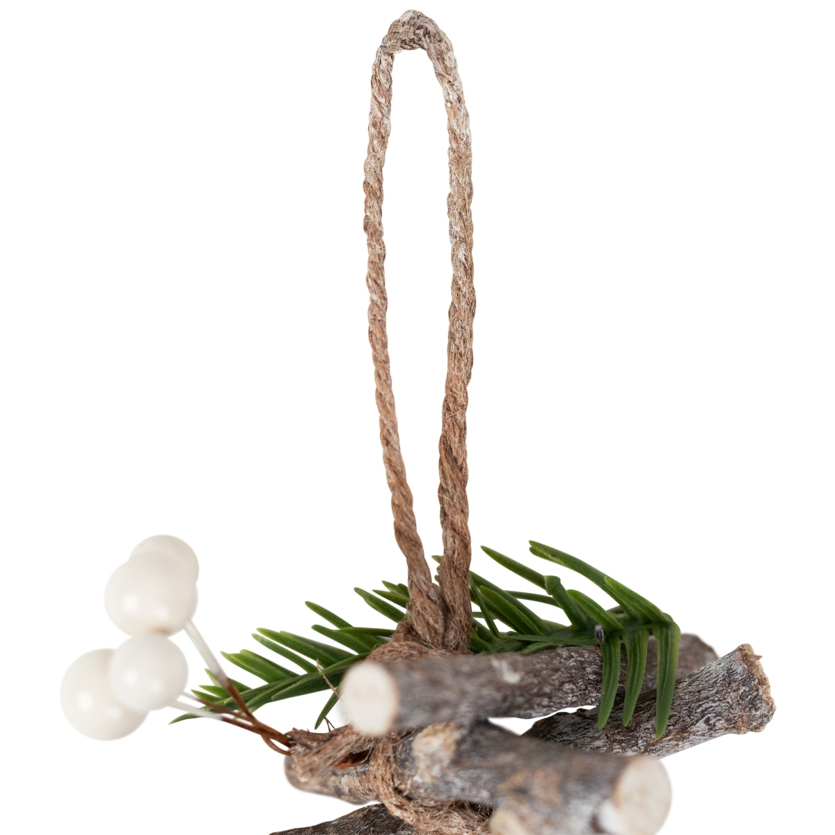 35849152 3.25 ft. x 4 in. Ornaments & Stars Wood Branch Artificial Christmas Garland with Unlit, Brown