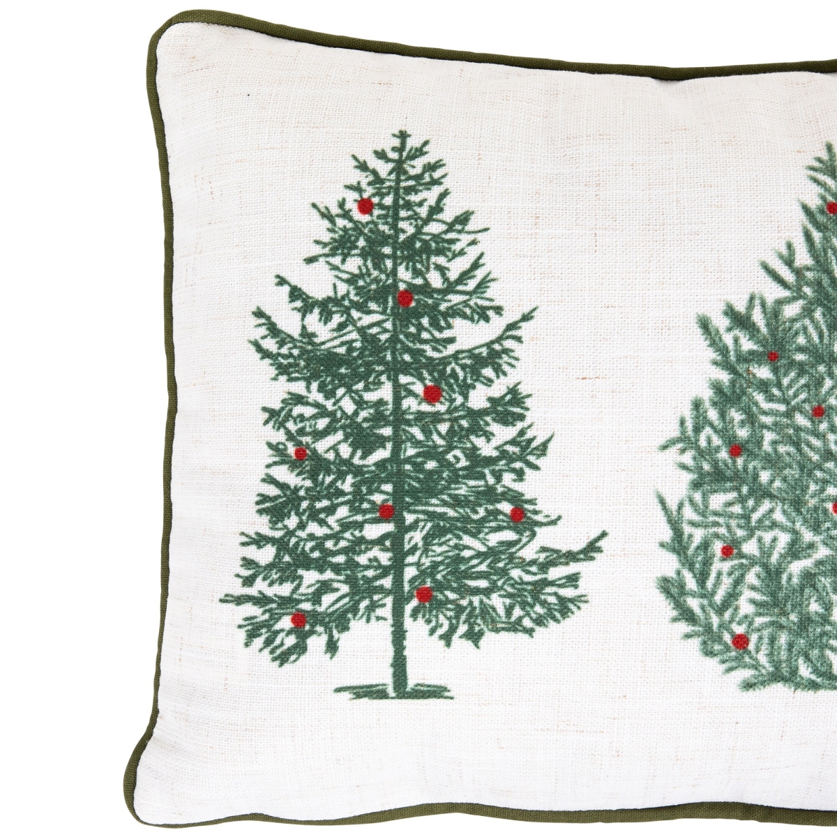 36220576 18.5 x 11.25 in. Tree with Berries Christmas Throw Pillow, White & Green
