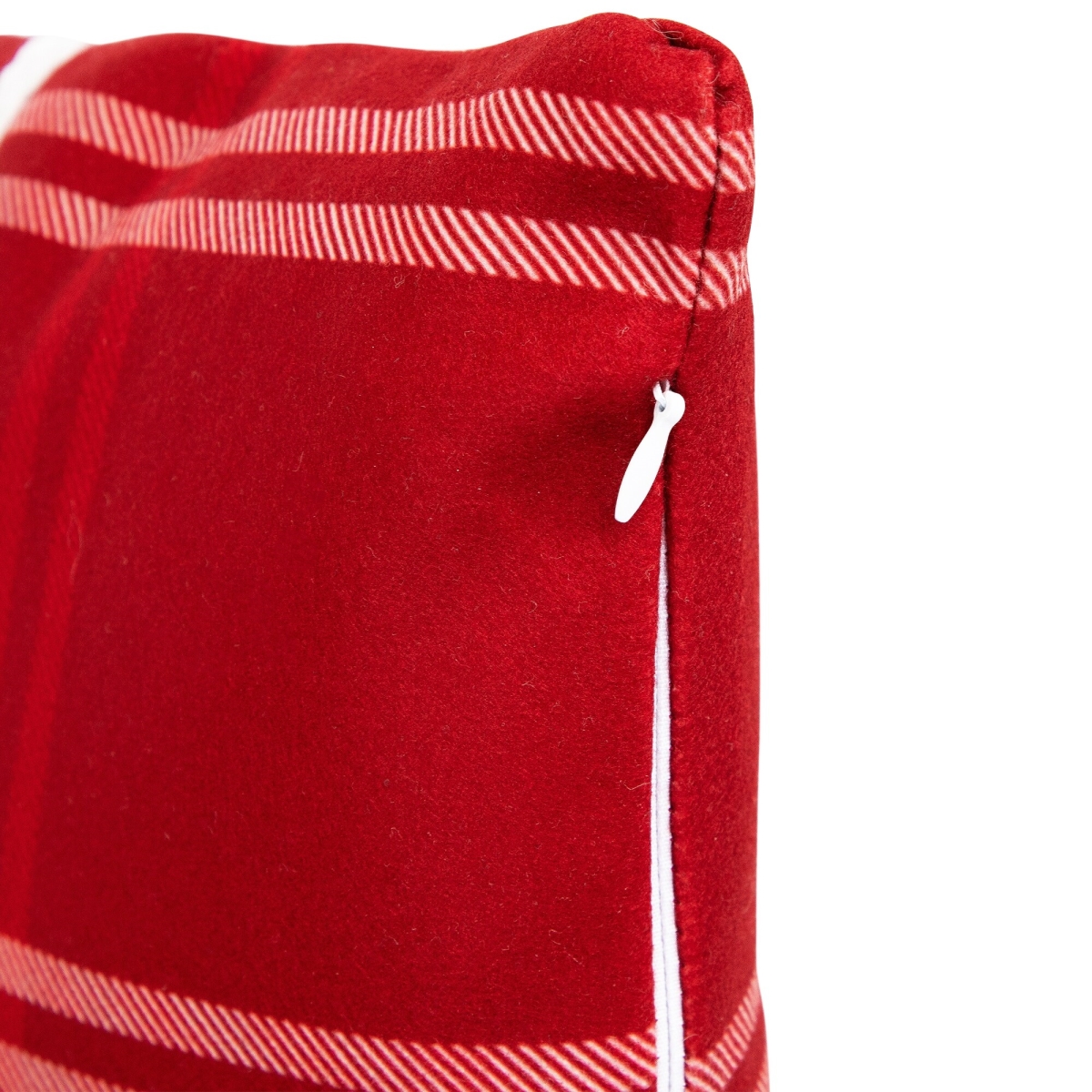 36220588 19 x 11.25 in. Plaid Joyful Christmas Throw Pillow, Red & White
