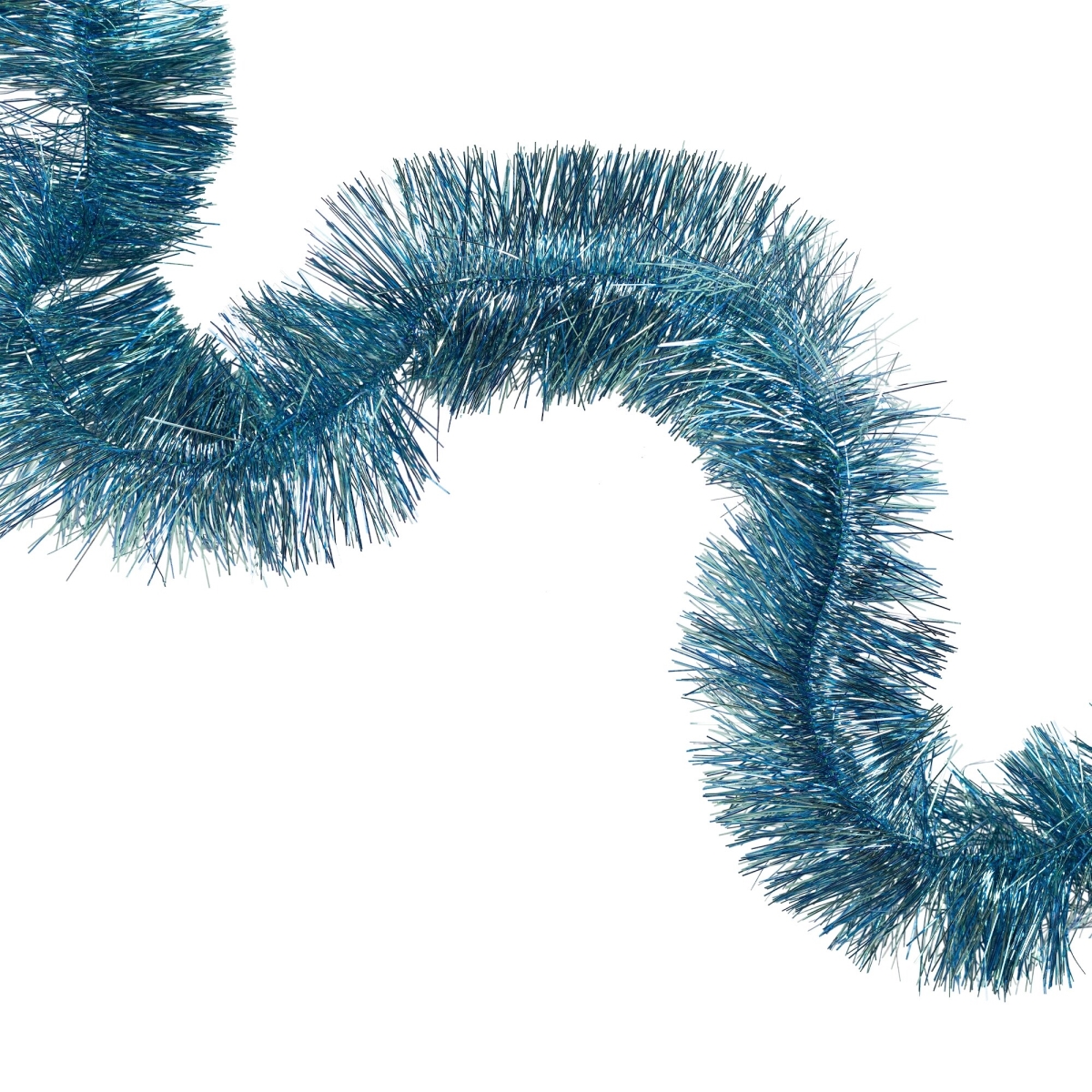 36233109 18 ft. x 2 in. Shiny Two-Tone Tinsel Christmas Garland, Light Blue
