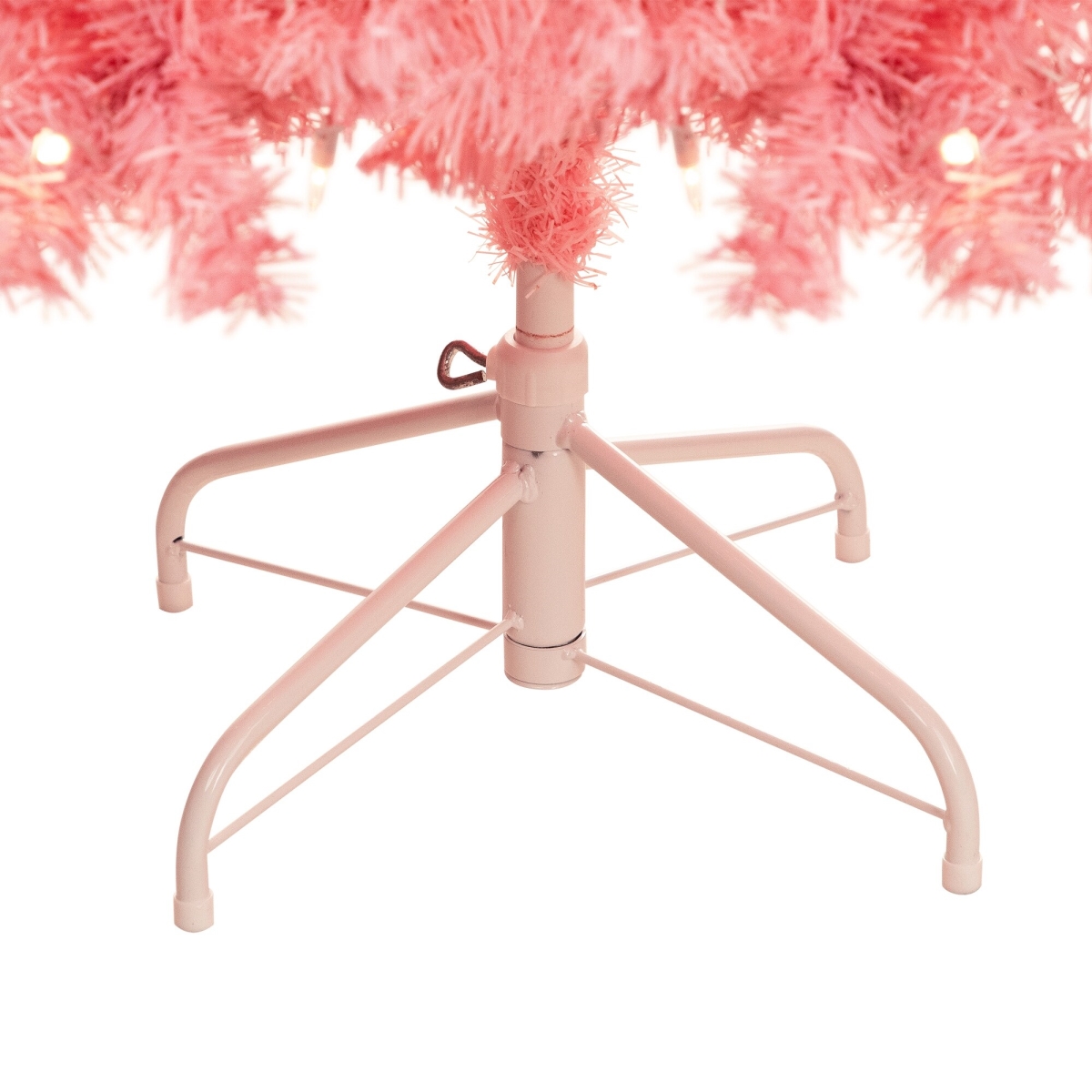 35848057 6.5 ft. Pre-Lit Medium Pink Pine Artificial Christmas Tree with Clear Lights, Pink