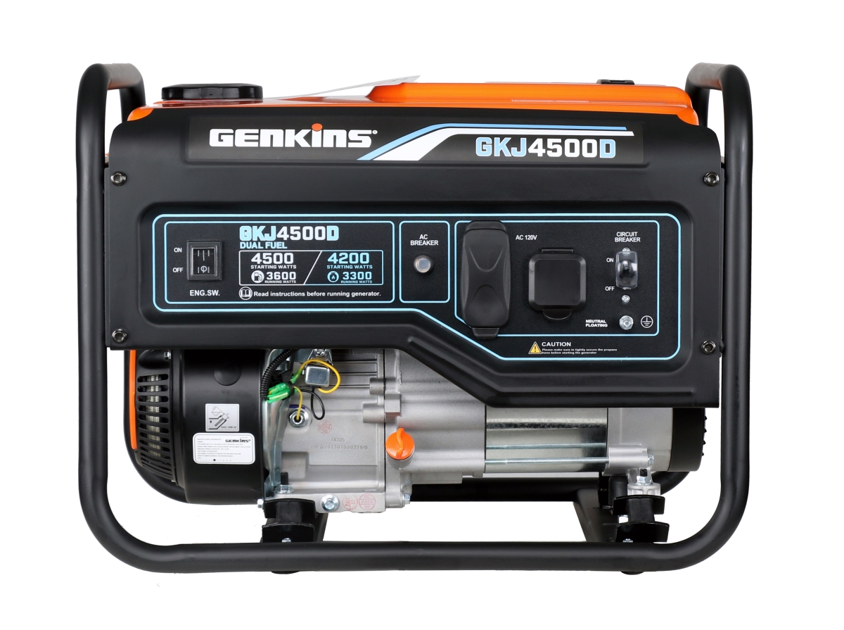 GKJ4500D 4500 watt Conventional Dual Fuel Open Frame Generator
