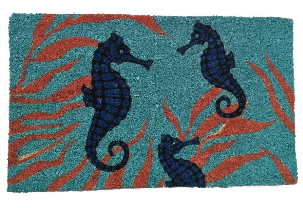 PVC Bleach Sea Horse Entry Way Doormat