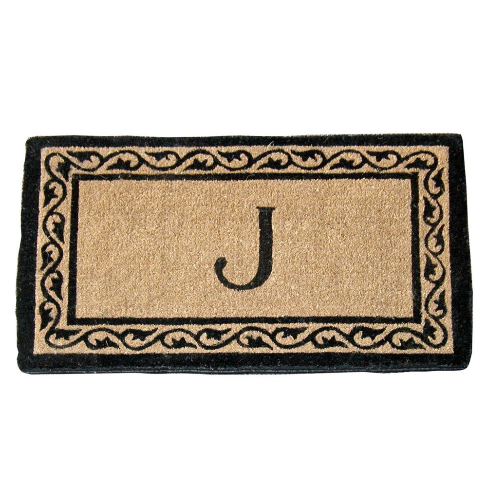 Picture of Geo Crafts G134 Creel Ivy1830 Bla 18 x 30 in. Ivy Border Personalized Doormat - Black