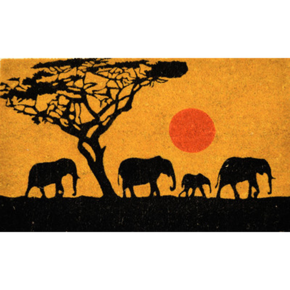PVC Bleach 4 Elephants Doormat - Multicolor - 18 x 30 in. - Durable & Eco-Friendly