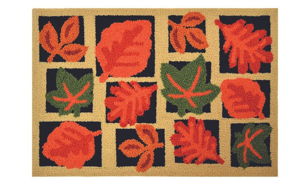 G012PP 20 x 30 in. Fall Leaves Hooked Accent Rug, Polypropylene