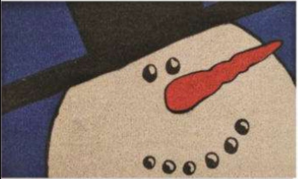 G030 18 x 30 in. Coir Snowman Welcome Doormat, Printed
