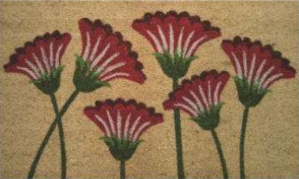 G035 18 x 30 in. Coir Swinging Flowers Welcome Doormat