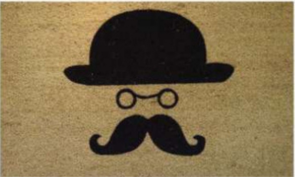 G040 18 x 30 in. Coir Top Hat & Mustache Welcome Doormat