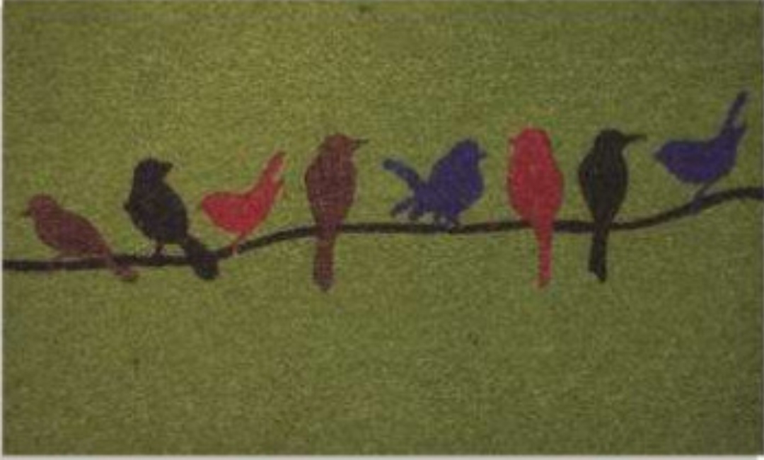 G045 18 x 30 in. Coir Colorful Birds Welcome Doormat