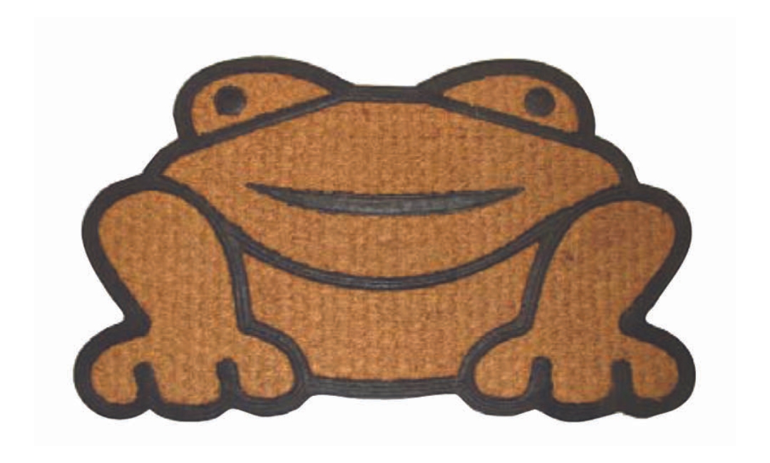 Frog Shaped Welcome Doormat - Rubber & Coir - 18 x 30 in. - Durable Design