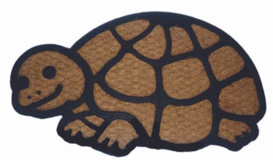 G113 18 x 30 in. Tuffcor Turtle Shaped Welcome Doormat, Rubber & Coir
