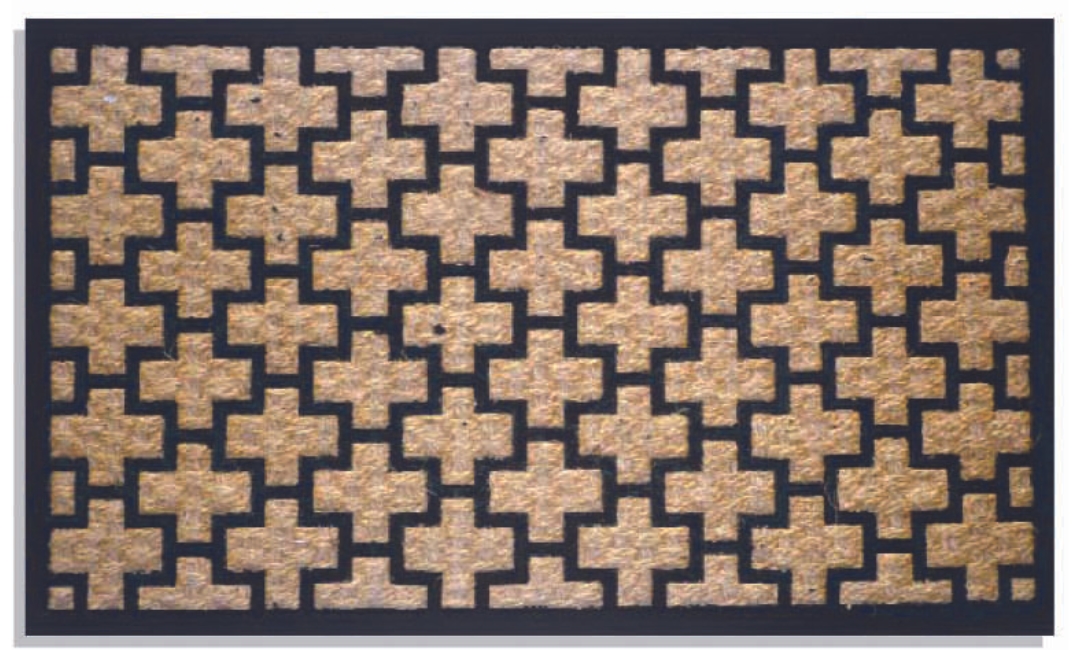 G122 18 x 30 in. Tuffcor Cross Welcome Doormat, Rubber & Coir