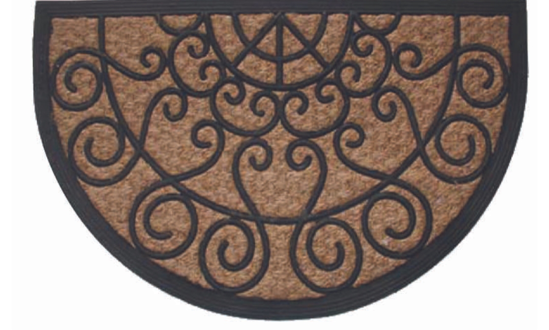 G123 18 x 30 in. Tuffcor Scroll Doormat, Rubber & Coir