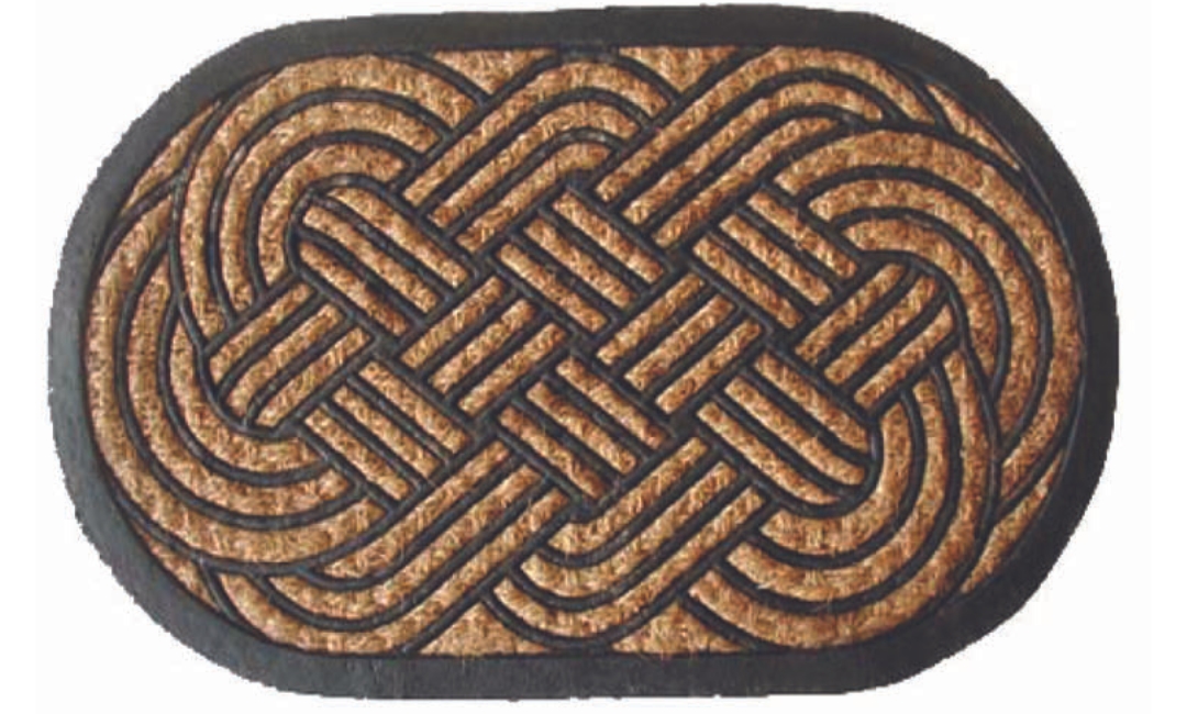 Tuffcor Lovers Knot Oval Welcome Doormat - Rubber & Coir - 18 x 30 in. - Durable Design