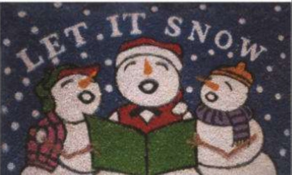 G158 18 x 30 in. Coir Snowmen Singing Welcome Doormat