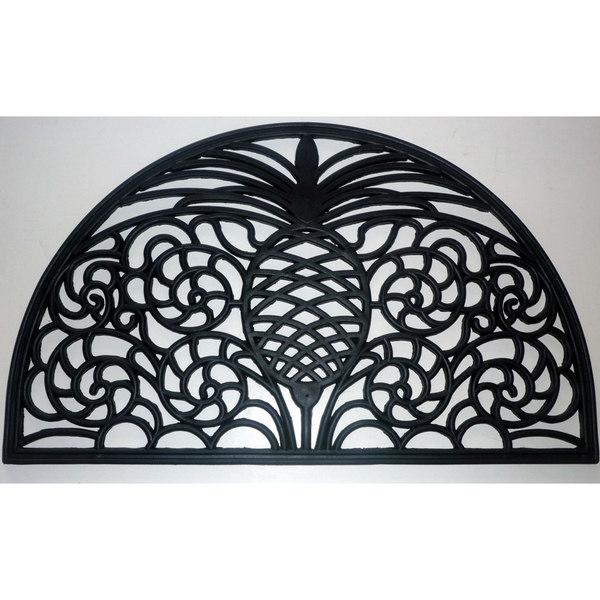Picture of Geo Crafts G166 Rubber Pineapple Welcome Mat&#44; Black
